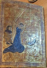 Tempera auf Holz Vintage Kunst