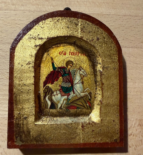 Handgearbeitete ikone auf holz - auf,