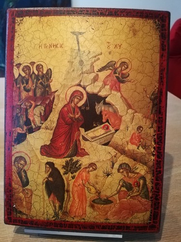 Holz ikone geburt jesu - ikone,