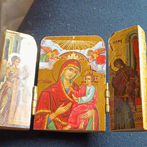 Klappbare triptychon ikone aus - klappbare,