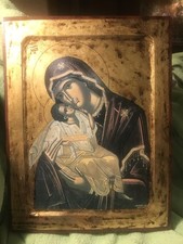 Handgearbeitete Ikone auf Holz