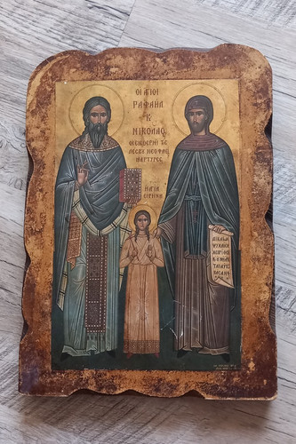 Religiöse ikone auf - auf, holz