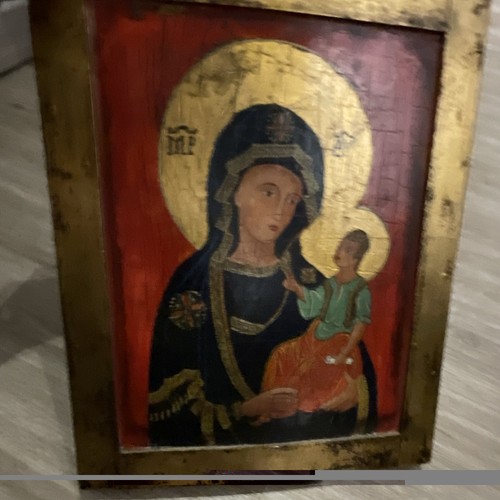 Ikone auf holztafel virgin - ikone,