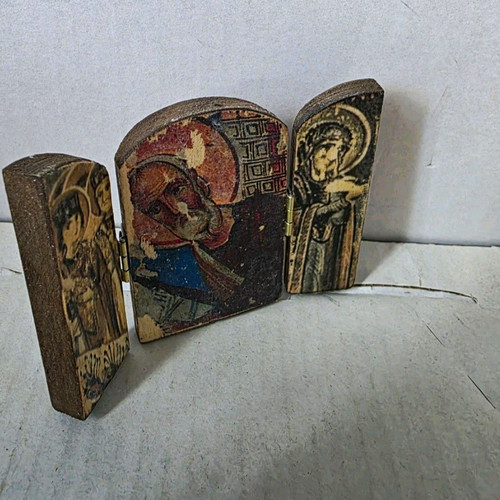 Religiöse holz triptychon - religiöse, holz-triptychon