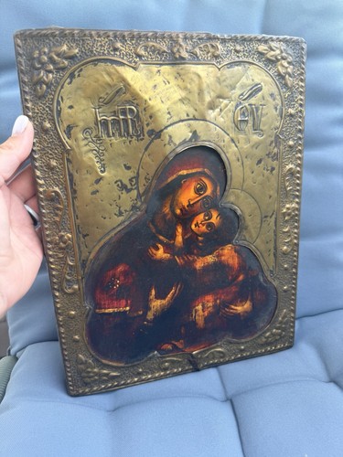 Antike orthodoxe holzikone - antike, –