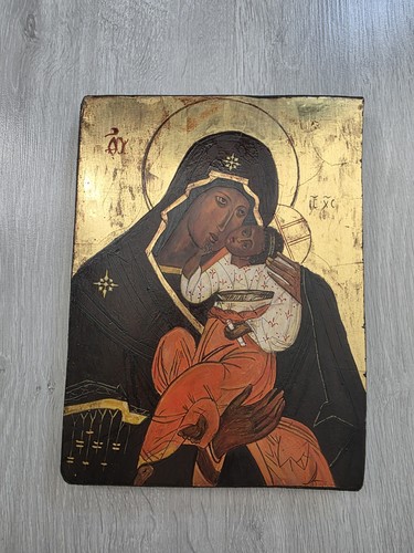 Alte handgemalte ikone madonna - handgemalte,