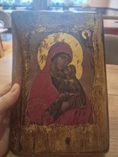 Ikone auf Holz, Madona Mit